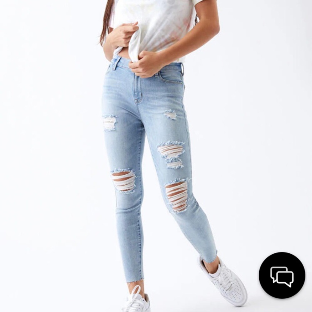 Pacsun light wash ripped skinny jeans